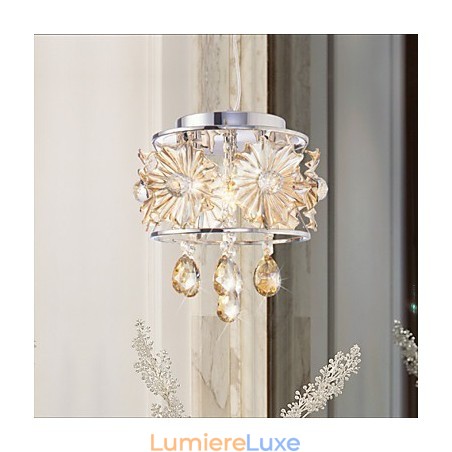 Lustre moderne en cristal transparent avec sphère, luminaire décoratif d'intérieur Lustre moderne en cristal transparent avec sphère, luminaire décoratif d'intérieur