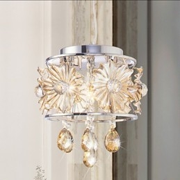 Lustre moderne en cristal transparent avec sphère, luminaire décoratif d'intérieur