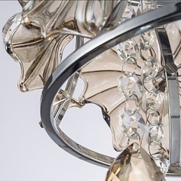 Lustre moderne en cristal transparent avec sphère, luminaire décoratif d'intérieur