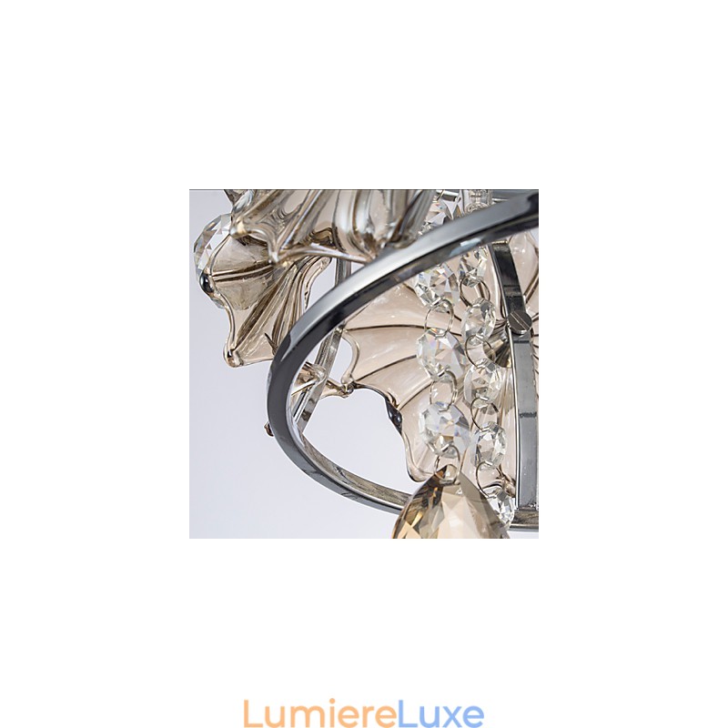 Lustre moderne en cristal transparent avec sphère, luminaire décoratif d'intérieur