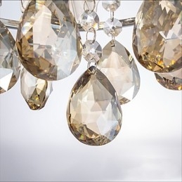 Lustre moderne en cristal transparent avec sphère, luminaire décoratif d'intérieur