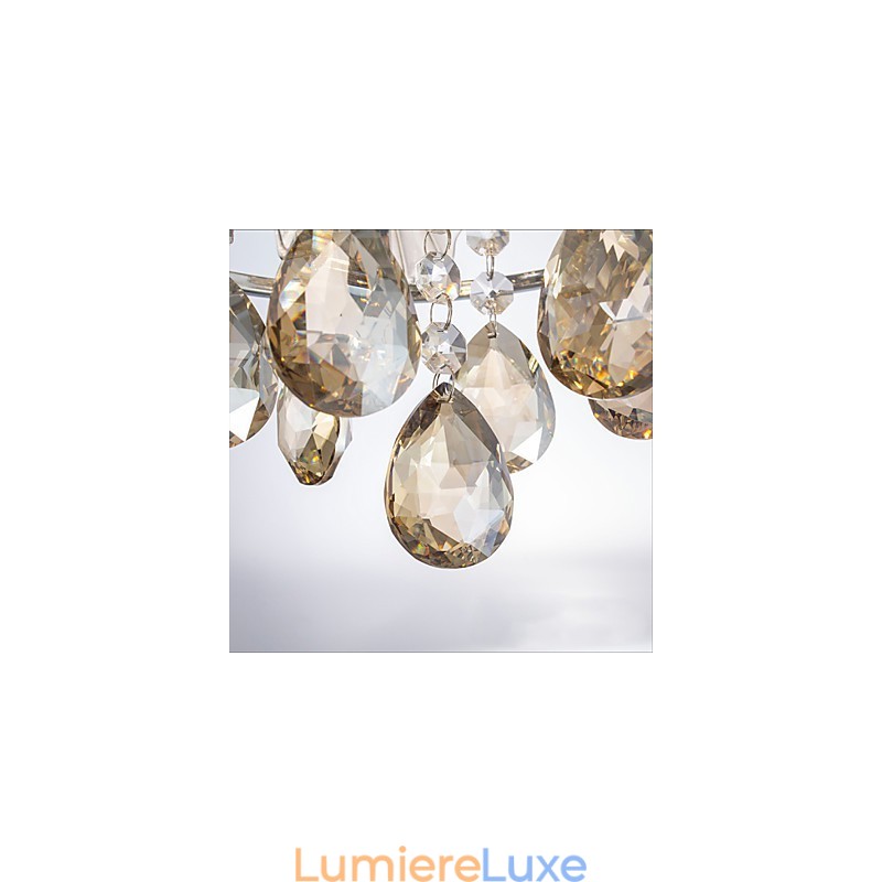 Lustre moderne en cristal transparent avec sphère, luminaire décoratif d'intérieur