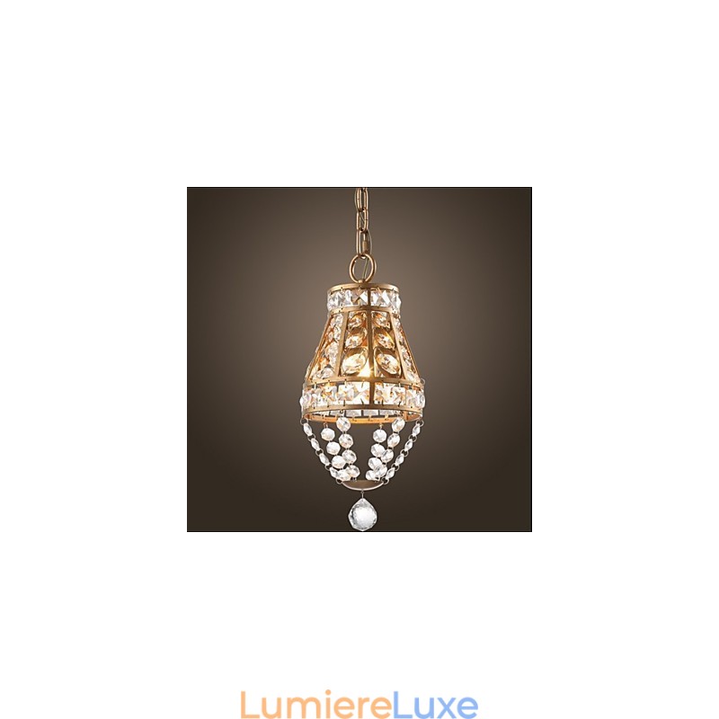 Lustre en cristal de style country américain Lustre d'art rétro pour porche