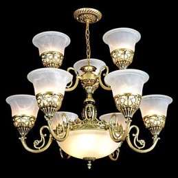 Lustre traditionnel classique vintage rétro en métal bronze