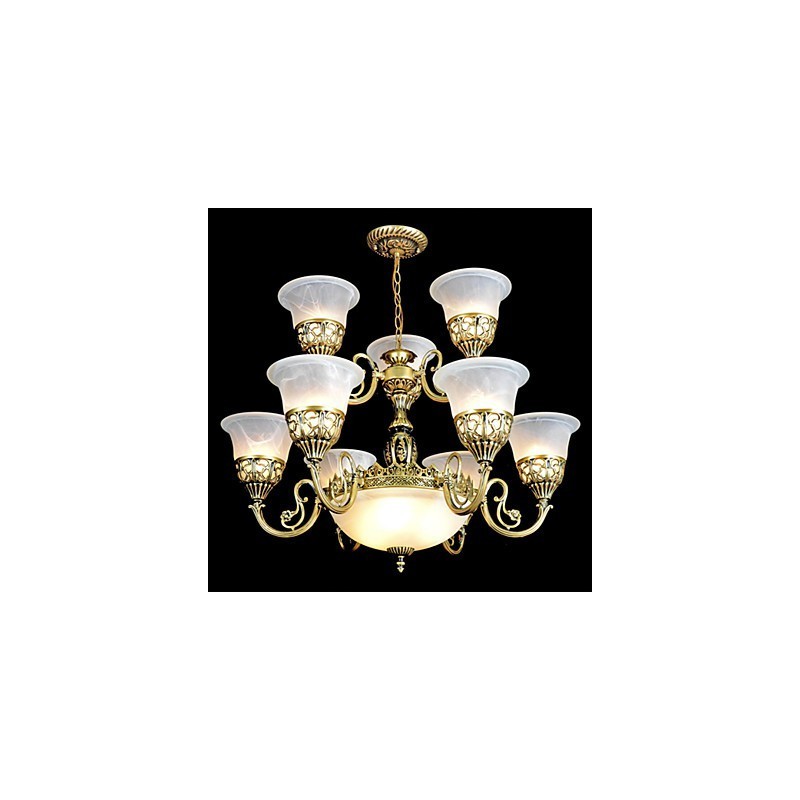 Lustre traditionnel classique vintage rétro en métal bronze