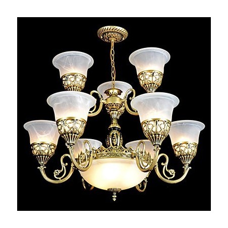 Lustre traditionnel classique vintage rétro en métal bronze Lustre traditionnel classique vintage rétro en métal bronze