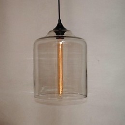Suspension design bouteille 1 lumière, peinture concise en fer