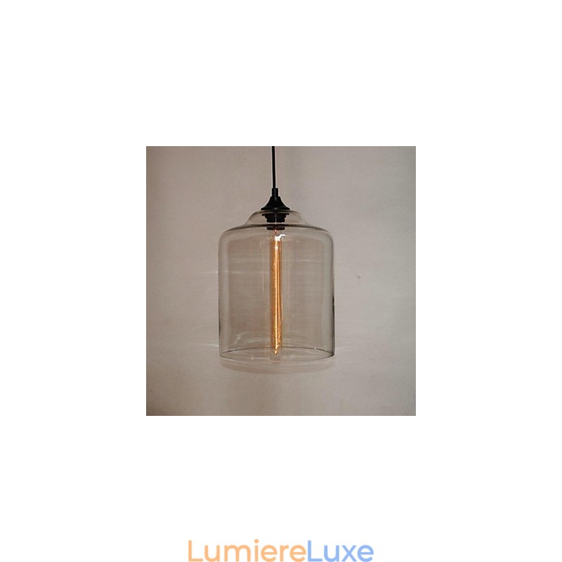 Suspension design bouteille 1 lumière, peinture concise en fer