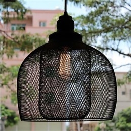 Lustre en fer forgé style cage à oiseaux de style rétro américain