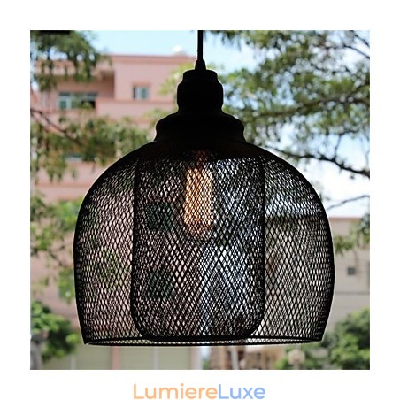 Lustre en fer forgé style cage à oiseaux de style rétro américain