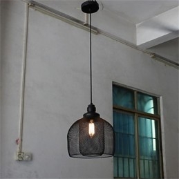 Lustre en fer forgé style cage à oiseaux de style rétro américain