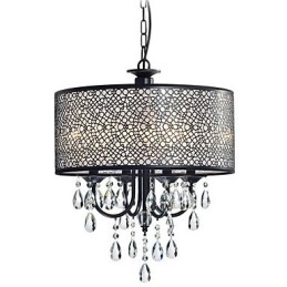 Lustre en métal peint en cristal classique traditionnel