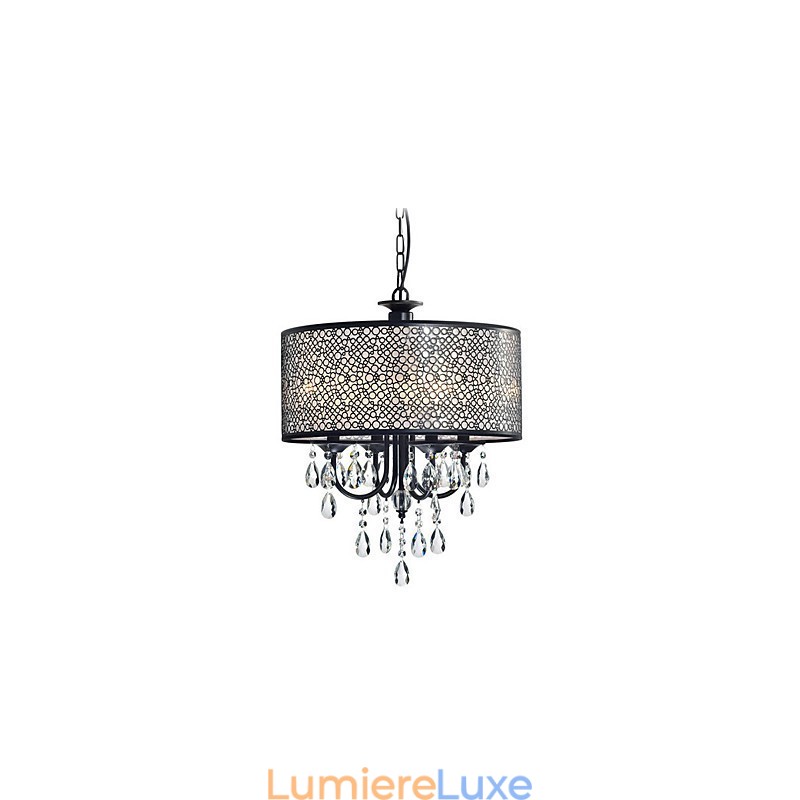 Lustre en métal peint en cristal classique traditionnel