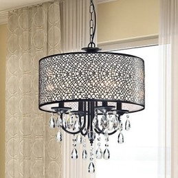 Lustre en métal peint en cristal classique traditionnel