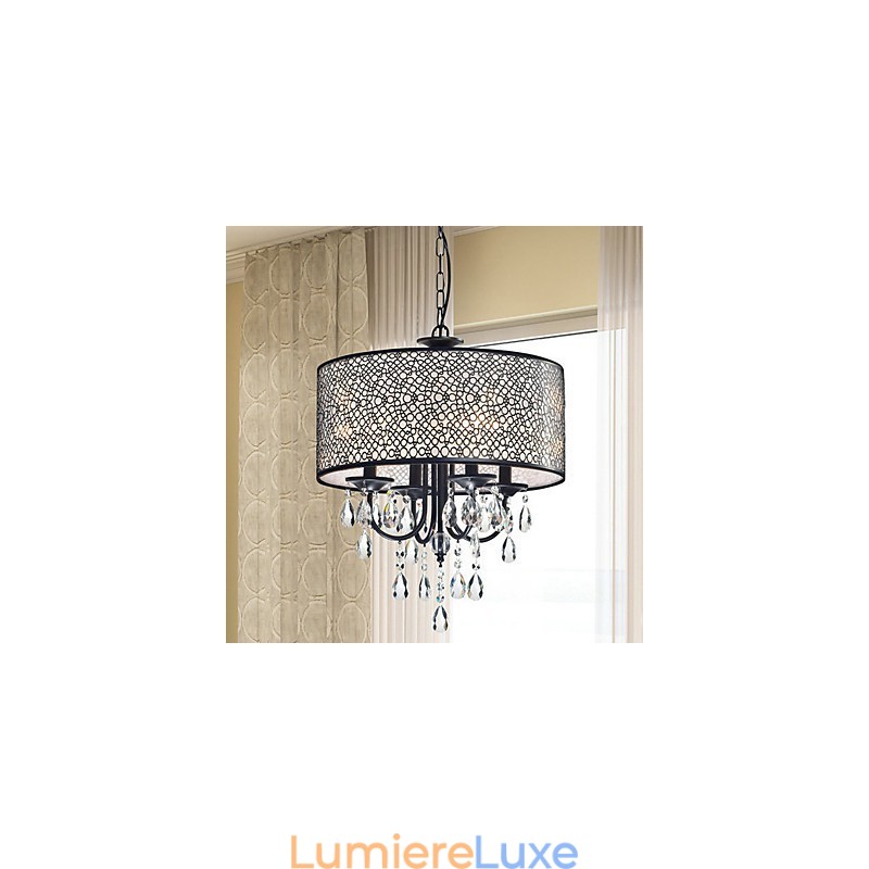 Lustre en métal peint en cristal classique traditionnel
