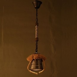 Lampe en céramique de chanvre rétro de style country américain