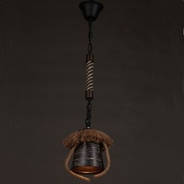 Lampe en céramique de chanvre rétro de style country américain