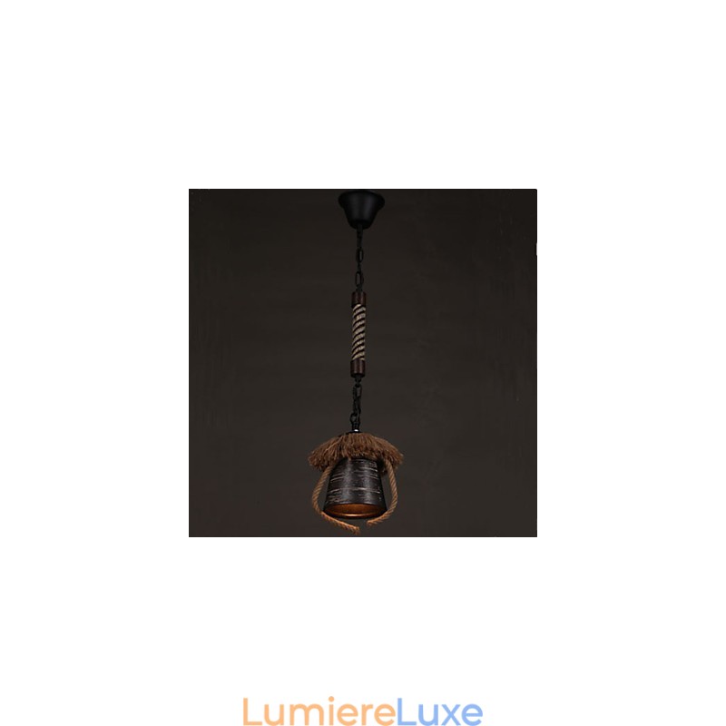Lampe en céramique de chanvre rétro de style country américain