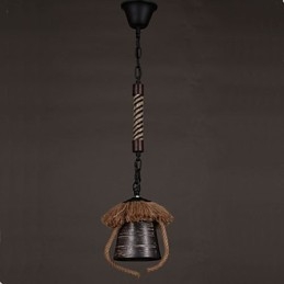 Lampe en céramique de chanvre rétro de style country américain