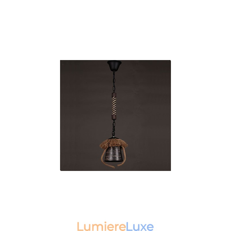 Lampe en céramique de chanvre rétro de style country américain