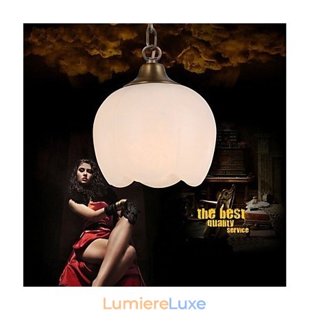 Le lustre simple en cuivre et marbre espagnol Le lustre simple en cuivre et marbre espagnol