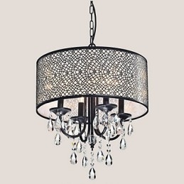 Lustre en métal peint en cristal classique traditionnel