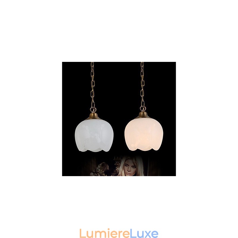 Le lustre simple en cuivre et marbre espagnol