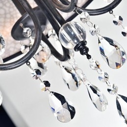 Lustre en métal peint en cristal classique traditionnel
