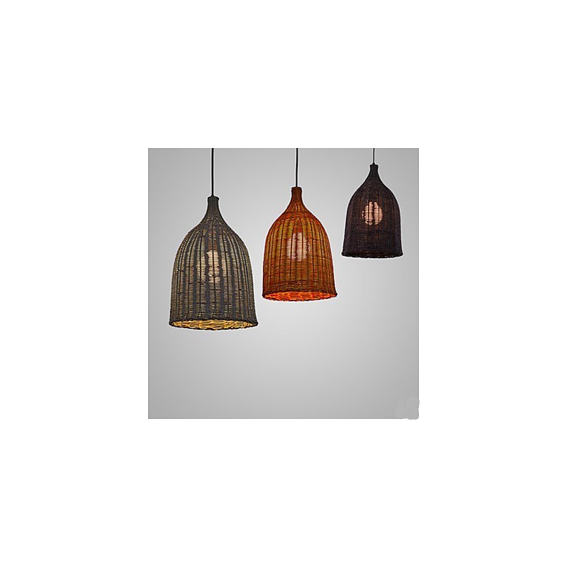 Lustre en rotin Lustre Lustre Lampe en rotin rétro créative