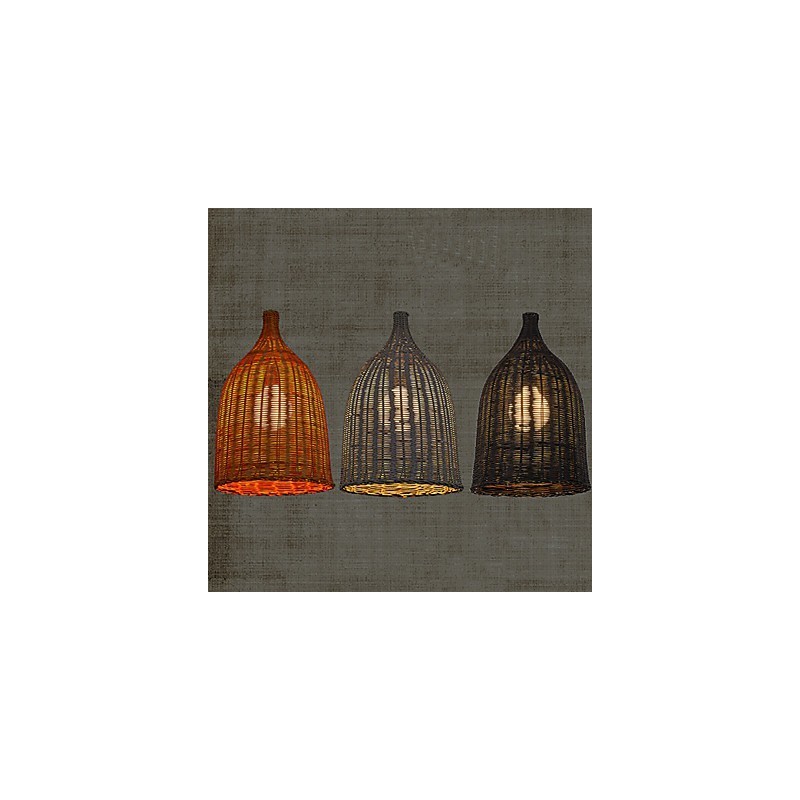 Lustre en rotin Lustre Lustre Lampe en rotin rétro créative