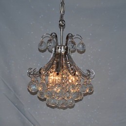 Lustre suspendu moderne et contemporain en cristal galvanisé de style mini