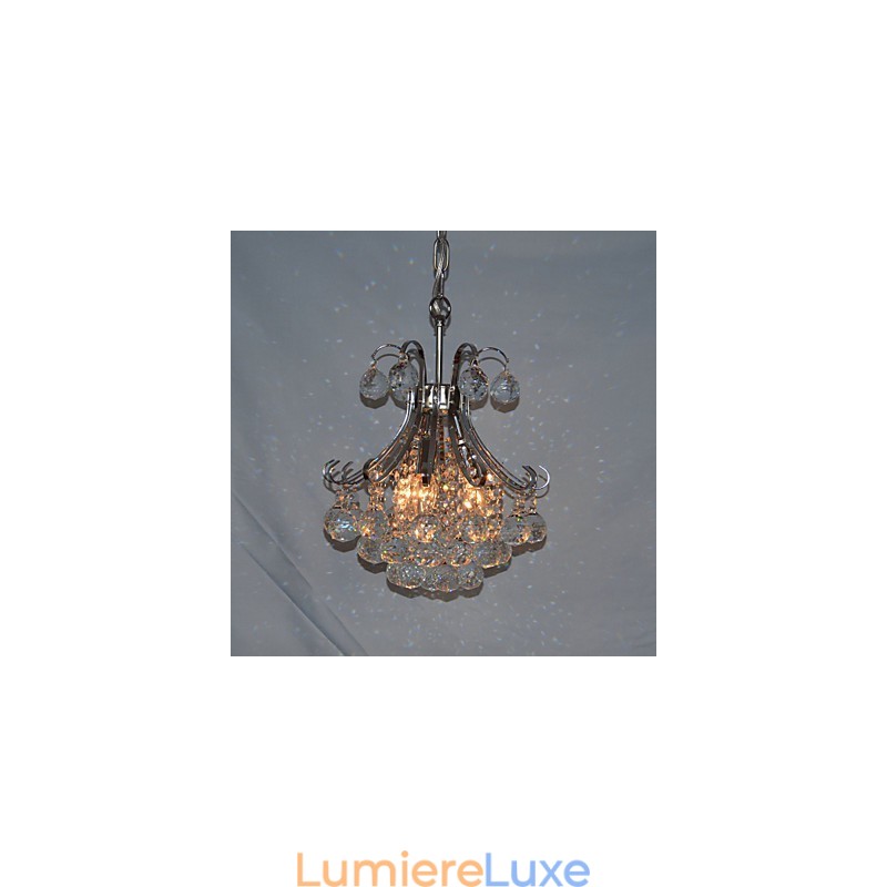 Lustre suspendu moderne et contemporain en cristal galvanisé de style mini