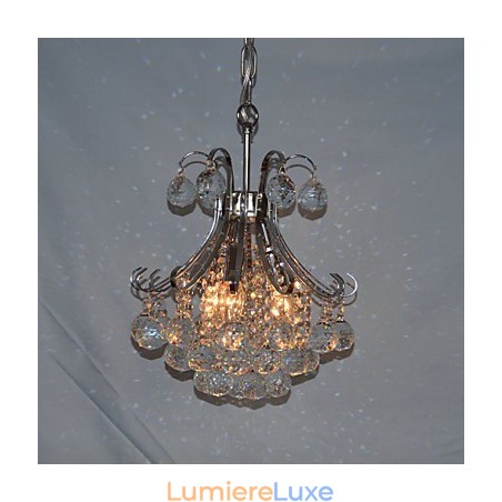 Lustre suspendu moderne et contemporain en cristal galvanisé de style mini Lustre suspendu moderne et contemporain en cristal galvanisé de style mini