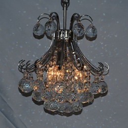 Lustre suspendu moderne et contemporain en cristal galvanisé de style mini