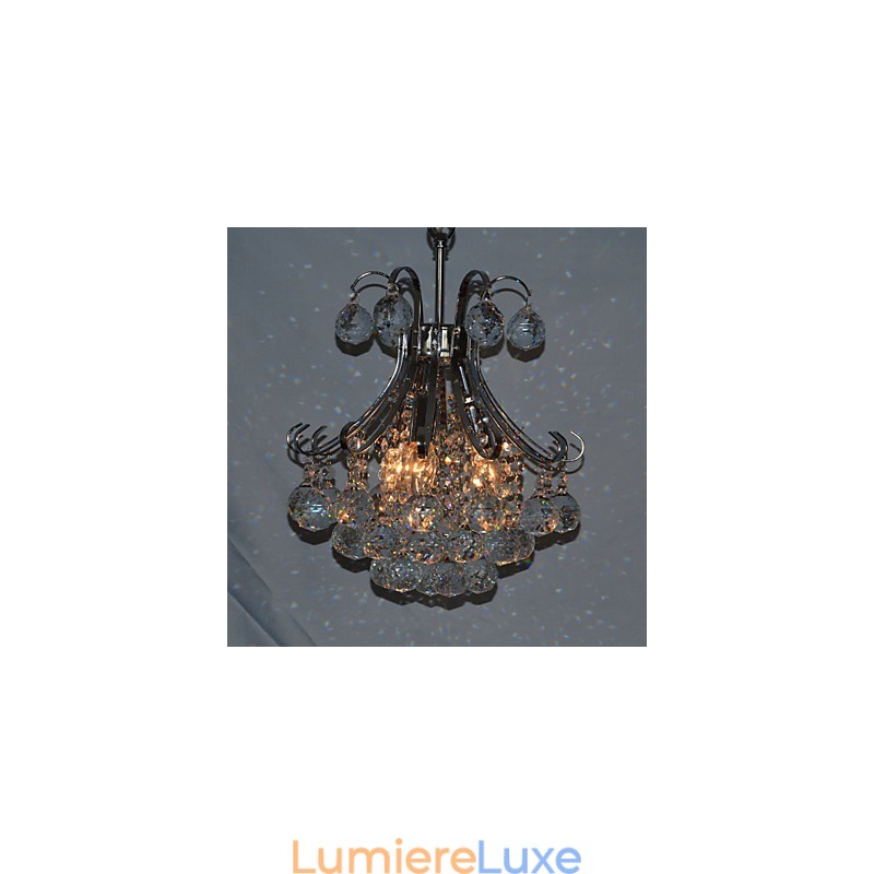 Lustre suspendu moderne et contemporain en cristal galvanisé de style mini