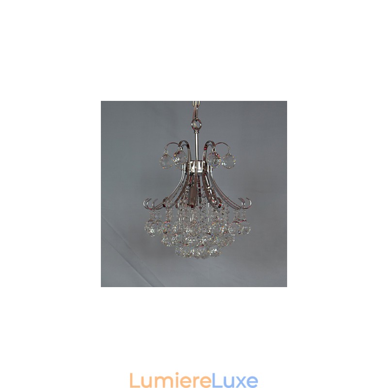Lustre suspendu moderne et contemporain en cristal galvanisé de style mini