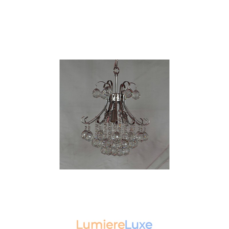 Lustre suspendu moderne et contemporain en cristal galvanisé de style mini