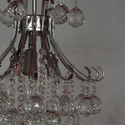 Lustre suspendu moderne et contemporain en cristal galvanisé de style mini