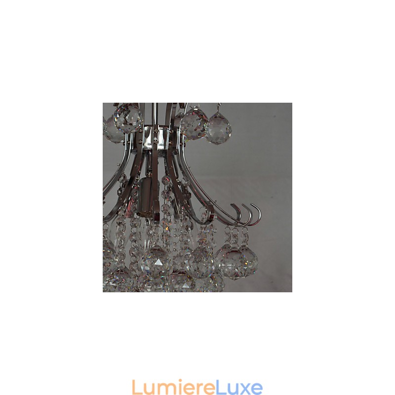 Lustre suspendu moderne et contemporain en cristal galvanisé de style mini