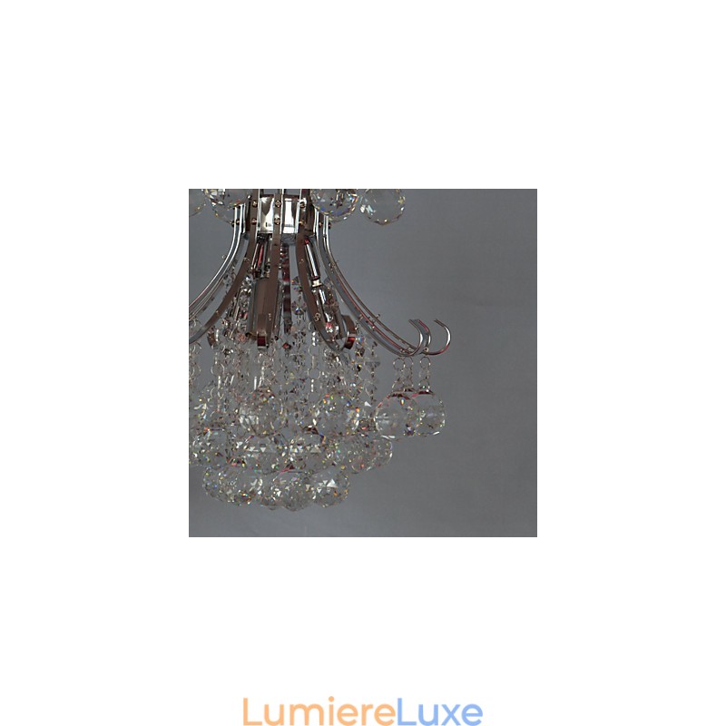 Lustre suspendu moderne et contemporain en cristal galvanisé de style mini
