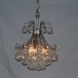 Lustre suspendu moderne et contemporain en cristal galvanisé de style mini