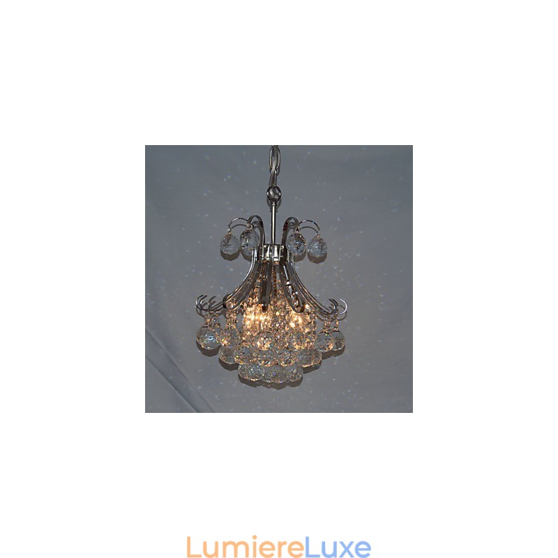 Lustre suspendu moderne et contemporain en cristal galvanisé de style mini