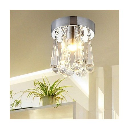 Plafonnier moderne en cristal à 1 lumière en forme de couronne Plafonnier moderne en cristal à 1 lumière en forme de couronne