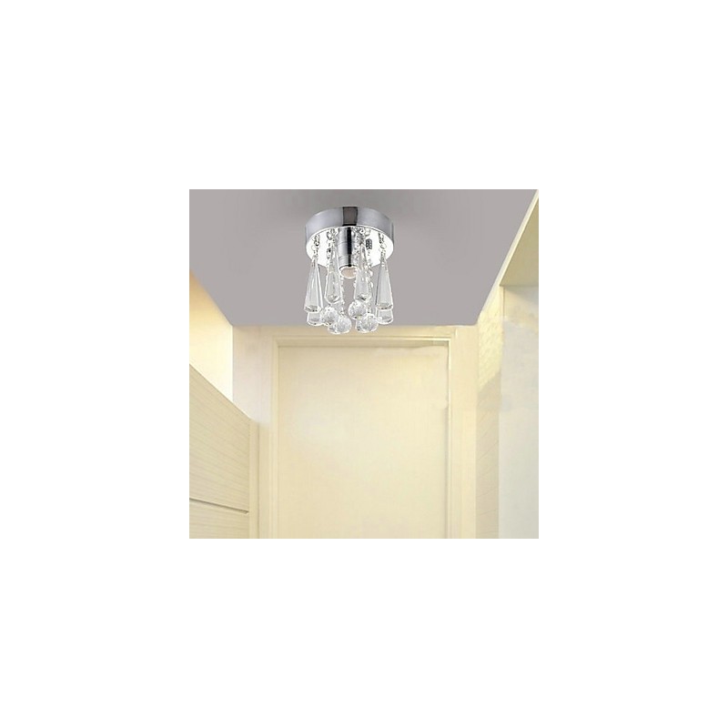 Plafonnier moderne en cristal à 1 lumière en forme de couronne