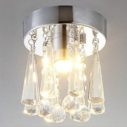 Plafonnier moderne en cristal à 1 lumière en forme de couronne