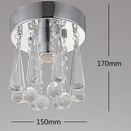 Plafonnier moderne en cristal à 1 lumière en forme de couronne