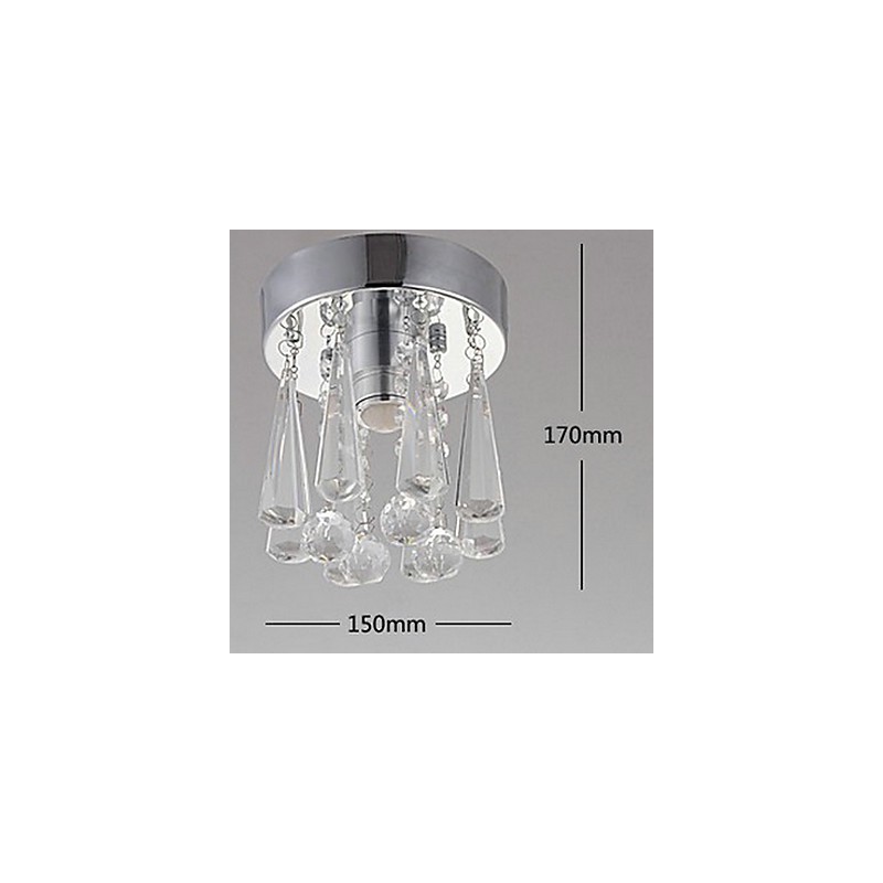 Plafonnier moderne en cristal à 1 lumière en forme de couronne