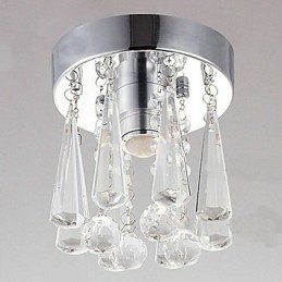 Plafonnier moderne en cristal à 1 lumière en forme de couronne