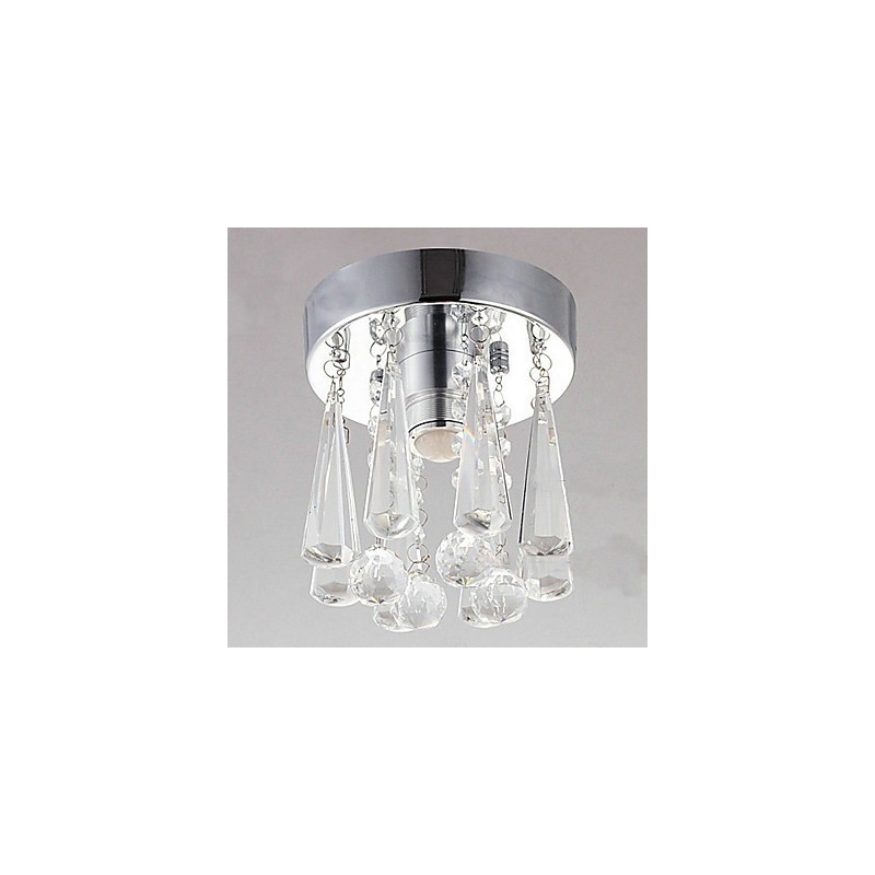 Plafonnier moderne en cristal à 1 lumière en forme de couronne