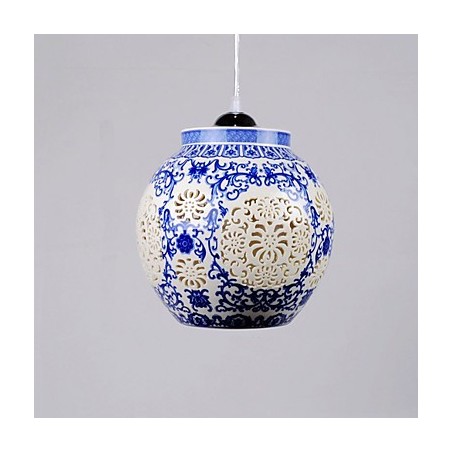 Lampe rétro en céramique pour escaliers, lustre bleu à une tête, créatif Lampe rétro en céramique pour escaliers, lustre bleu à une tête, créatif